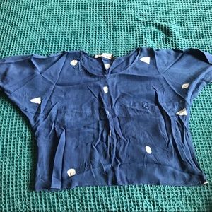 Silk indigo dyed blouse
